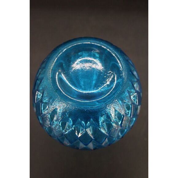 Vintage Empoli Genie Decanter Bottle Glass Aqua Blue 12” Tall Italy Stopper Misg - Picture 7 of 7